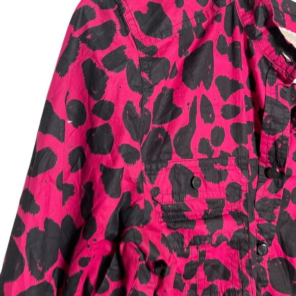 Michael Kors Blouse Women's 10 Pink Printed Button Up Preppy Long Sleeve Top - Picture 4 of 9